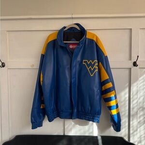 Vintage WVU Leather Bomber Varsity Jacket
